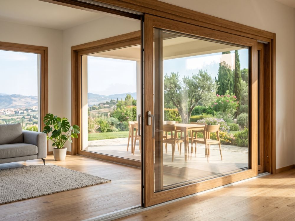 Alzante Scorrevole in PVC Effetto Rovere Naturale - Linea Design Legno